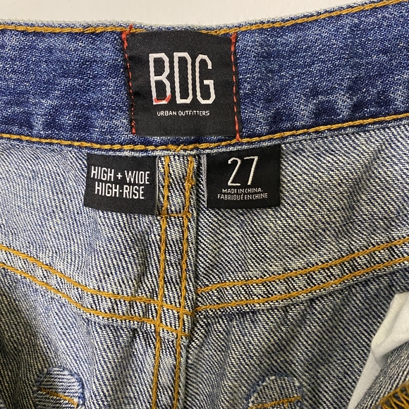 BDG Urban Outfitte High-Waist Blue High Rise Wide Leg Denim Jeans - Picture 7 of 12